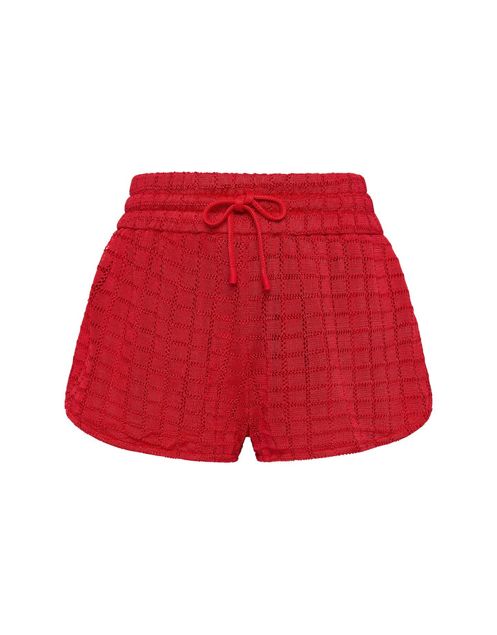 CARA - PASHA Red Crochet Short