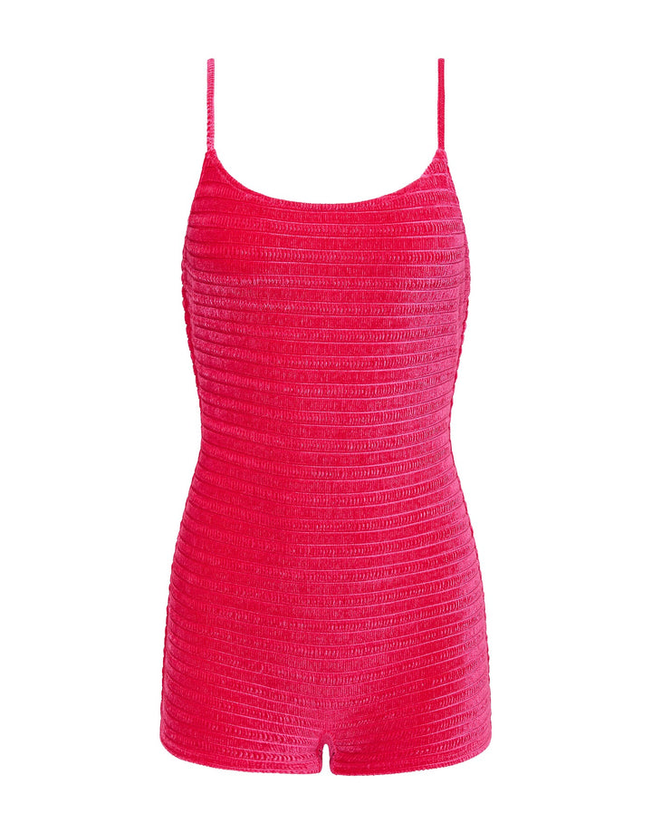 COCO - MELIN Pink Velvet Playsuit