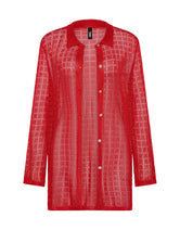 FLYNN - PASHA Red Crochet Shirt