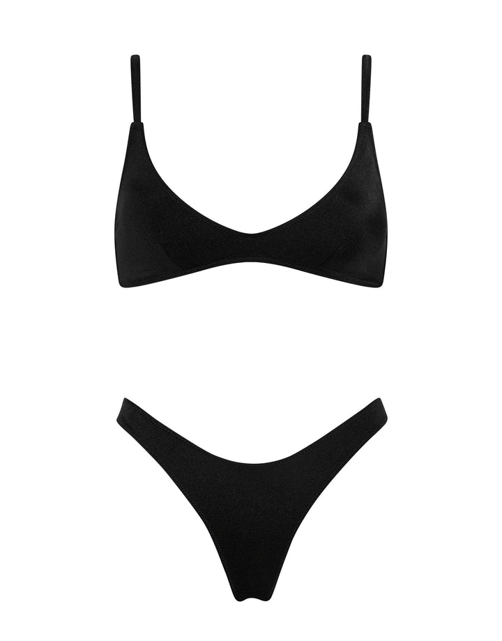 MAIA - EBONY BLACK Scoop Bikini Set
