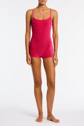 COCO - MELIN Pink Velvet Playsuit