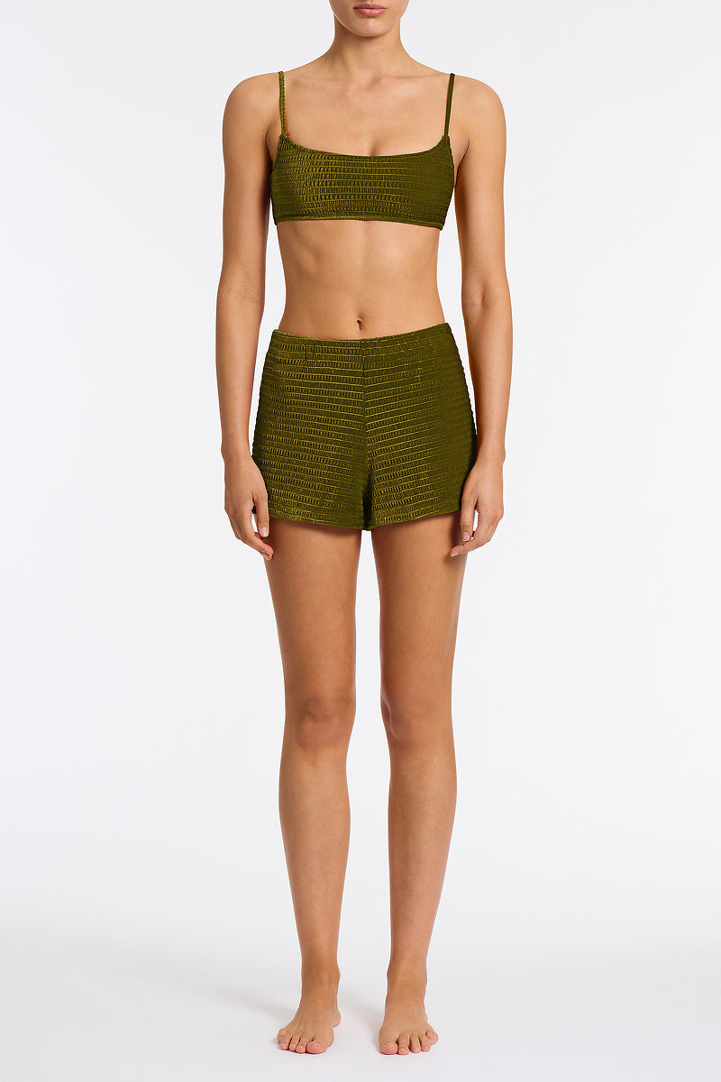 DACY - VARO Green Velvet Short