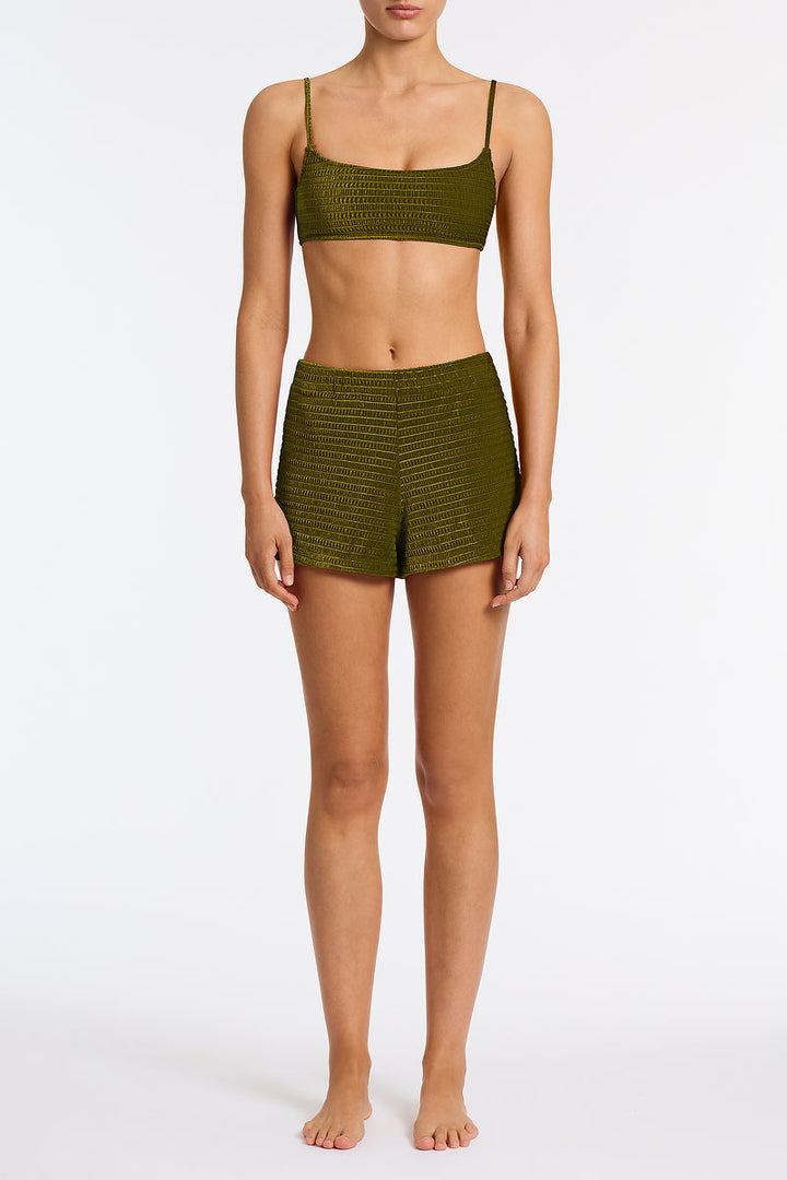 DACY - VARO Green Velvet Short