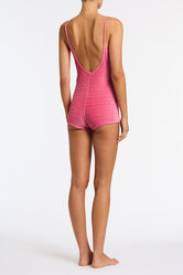 COCO - PRINC Pink Velvet Playsuit