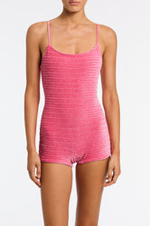 COCO - PRINC Pink Velvet Playsuit