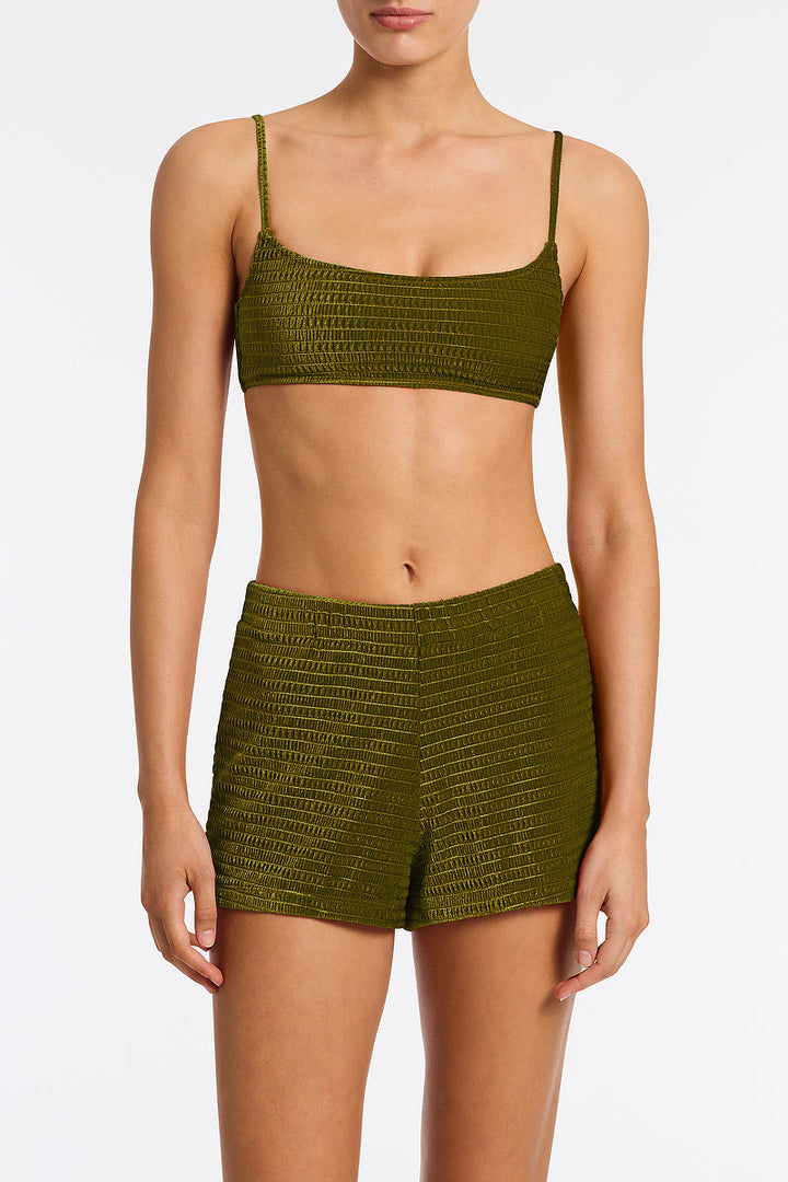 DACY - VARO Green Velvet Short