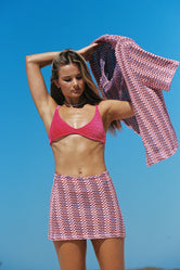 LINI - BLOSS Pink Crochet Shirt